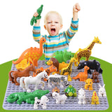 Duplos Animal Model Figures big Building Block Sets Elephant monkey Horse