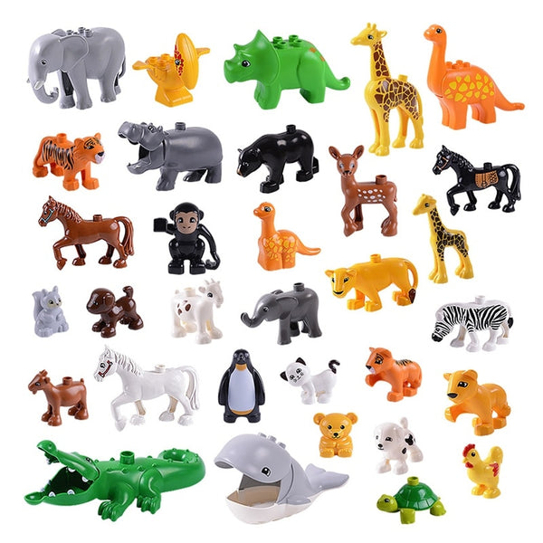 Animal Series Model Figures Big Building Blocks Animals Educational Toys For Kids Children