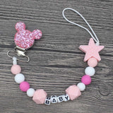 XCQGH Personalised Name Silicone Baby Pacifier Clips
