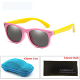 LongKeeper Mirror Kids Sunglasses with Case Boys Girls Polarized Silicone Safety Sun Glasses Gift For Children Baby UV400 Gafas