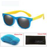 LongKeeper Mirror Kids Sunglasses with Case Boys Girls Polarized Silicone Safety Sun Glasses Gift For Children Baby UV400 Gafas