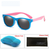LongKeeper Mirror Kids Sunglasses with Case Boys Girls Polarized Silicone Safety Sun Glasses Gift For Children Baby UV400 Gafas