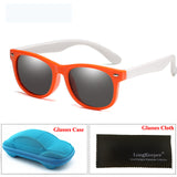 LongKeeper Mirror Kids Sunglasses with Case Boys Girls Polarized Silicone Safety Sun Glasses Gift For Children Baby UV400 Gafas