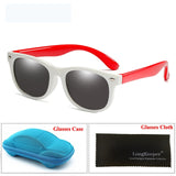 LongKeeper Mirror Kids Sunglasses with Case Boys Girls Polarized Silicone Safety Sun Glasses Gift For Children Baby UV400 Gafas