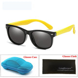 LongKeeper Mirror Kids Sunglasses with Case Boys Girls Polarized Silicone Safety Sun Glasses Gift For Children Baby UV400 Gafas