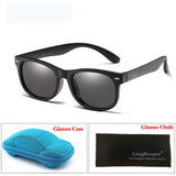 LongKeeper Mirror Kids Sunglasses with Case Boys Girls Polarized Silicone Safety Sun Glasses Gift For Children Baby UV400 Gafas