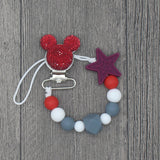 XCQGH 1Pcs Bling Bling Baby Boy Girl Pacifier Holder Chain Chew Silicone Beads Infant Pacifier Clip