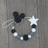 XCQGH 1Pcs Bling Bling Baby Boy Girl Pacifier Holder Chain Chew Silicone Beads Infant Pacifier Clip