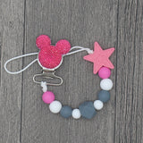 XCQGH 1Pcs Bling Bling Baby Boy Girl Pacifier Holder Chain Chew Silicone Beads Infant Pacifier Clip