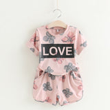 Sodawn Fashion Girls Clothing Set 2019 Summer Baby Girls Clothes White Jacket Flower Decoration+Denim Shorts Children Clothing
