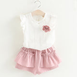 Melario Girls Clothing Sets 2019 Summer Cotton Vest Two-piece