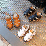 leather sandals boys 2019 100% soft leather in summer