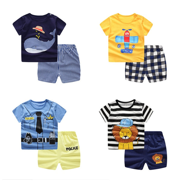 100% Cotton Children's Sets Infant Kids Boys Clothes