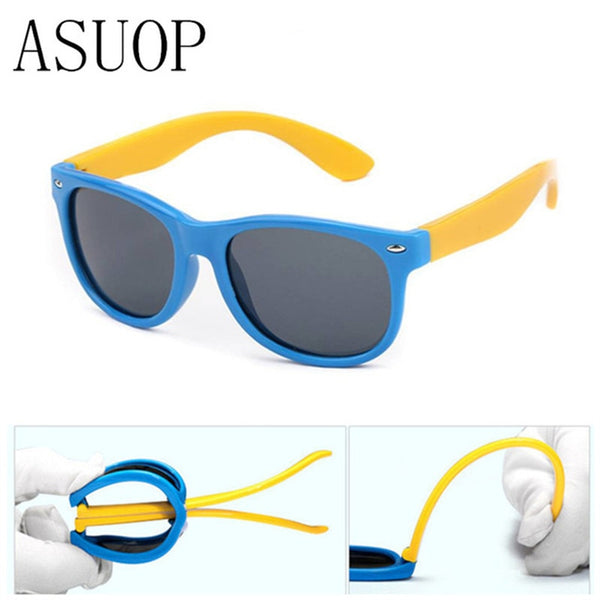 2019 NewTR90 Silicone Children's Polarizing Sunglasses Square Boys and Girls'Glasses UV400 Brand Design Soft Safety Sunglasses