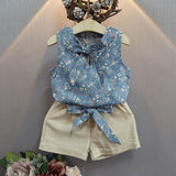 Melario Girls Clothing Sets 2019 Summer Cotton Vest Two-piece