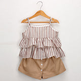 Melario Girls Clothing Sets 2019 Summer Cotton Vest Two-piece